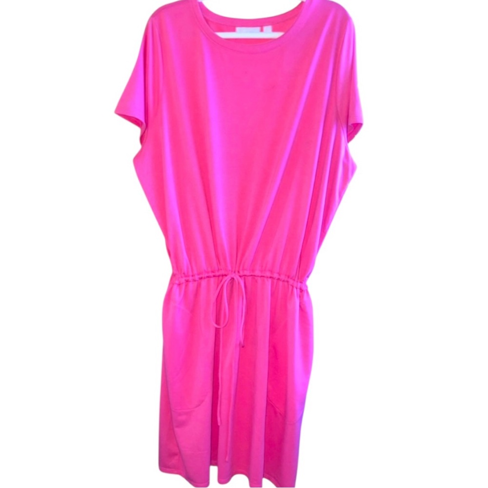Belle By Kim Gravel Luxe French Terry Dress. The Color is Called Shrimp. Size 2X